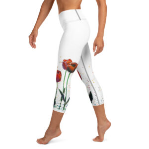 Leggings capri de yoga - Tulipanes