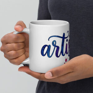 Taza blanca brillante - Logo Artistazo